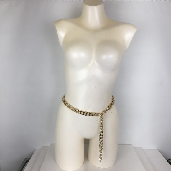 Y2K Chunky Gold Tone Metal Chain Link Belt Mob Wife Women’s Size S/M main image 7
